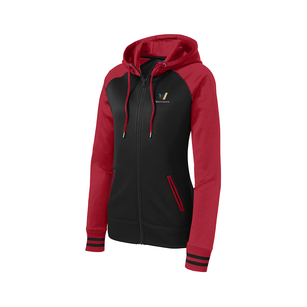 Sport-Tek Ladies Sport-Wick Varsity Fleece Full-Zip Hooded Jacket